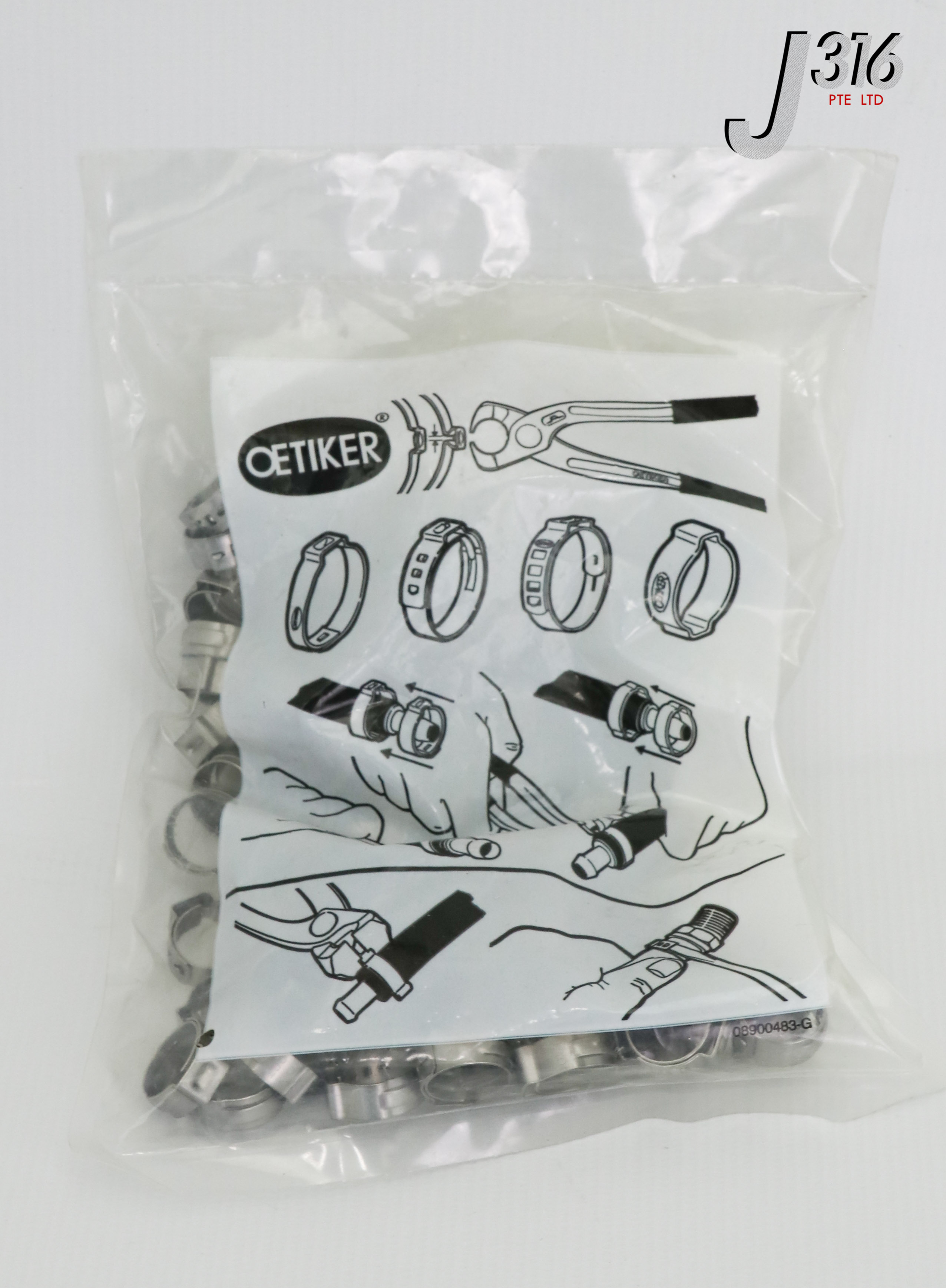 21682 OETIKER 1 EAR STEPLESS CLAMP S/S, 9/16'' NOM (LOT OF 100